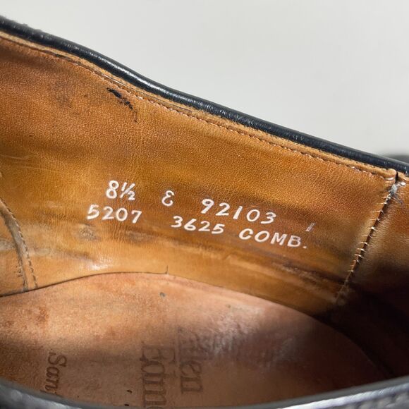 Allen Edmonds‎ Dress Shoes Mens Size 8.5 E Sanford Cap Toe Leather Black - Picture 14 of 15